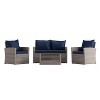 Emma and Oliver 4 Piece Patio Set with Gray Back Pillows & Seat Cushions - Outdoor Seating - 3 of 4