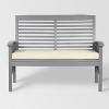 Ravenscroft Modern Boho Acacia Wood Slatted Outdoor Loveseat with Cushion: UV Resistant, Machine Washable - Saracina Home - 3 of 4