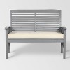 Ravenscroft Modern Boho Acacia Wood Slatted Outdoor Loveseat with Cushion - Saracina Home - image 3 of 4