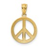 Black Bow Jewelry 14k Yellow Gold 13mm Polished Convex Peace Symbol Pendant - 3 of 4
