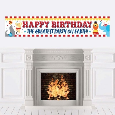 Big Dot of Happiness Carnival - Step Right Up Circus - Happy Birthday Carnival Themed Decorations Party Banner