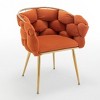 Luxury Modern Simple Leisure Velvet Sofa Chair Bedroom Vanity Chair Make up Chair - 3 of 4