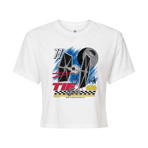 Women's - Star Wars - Tie Fighter Racing Cropped Graphic T-Shirt - 1 of 4