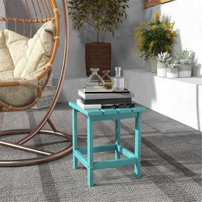 Maggift Patio End Tables, Modern Decorative Side Tables, Stylish Design for Patio, Living Room, Indoor and Outdoor Use, Blue, 15"*15"*18"