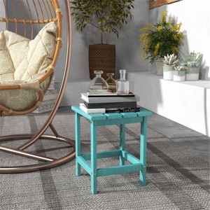 Maggift Patio End Tables, Modern Decorative Side Tables, Stylish Design for Patio, Living Room, Indoor and Outdoor Use, Blue, 15"*15"*18" - 1 of 4