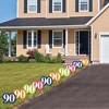 Big Dot of Happiness 90th Birthday - Cheerful Happy Birthday - Lawn Decorations - Colorful Ninetieth Birthday Party Yard Decorations - 10 Piece - 3 of 4