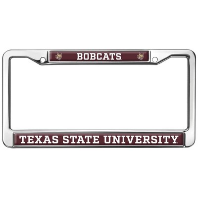 Texas State University Bobcats Logo Full Size Standard License Plate Metal Frame
