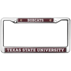 Texas State University Bobcats Logo Full Size Standard License Plate Metal Frame - 1 of 4