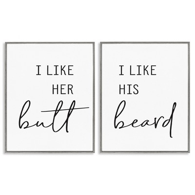 Stupell Industries Her Butt His Beard Funny Romantic, 24" x 30"