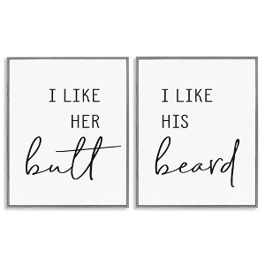 Stupell Industries Her Butt His Beard Funny Romantic, 24" x 30" - 1 of 4