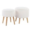 NicBex Round Polyester Storage Ottoman Bench,Storage Ottoman with Removable Lids and Matching Stool,Modern Storage Bench for Living Room,Bedroom - 4 of 4