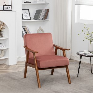 NicBex PU Leather/Microfiber/Velvet Upholstered Accent Chair with Wood Frame,Mid Century Arm Chair for Bedroom,Reading Room - 1 of 4