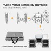 Resenkos  Aluminum Camping Kitchen, Portable Folding Camping Table with Fabric Cupboards, Windshield and Bag for BBQ, Picnic - 4 of 4