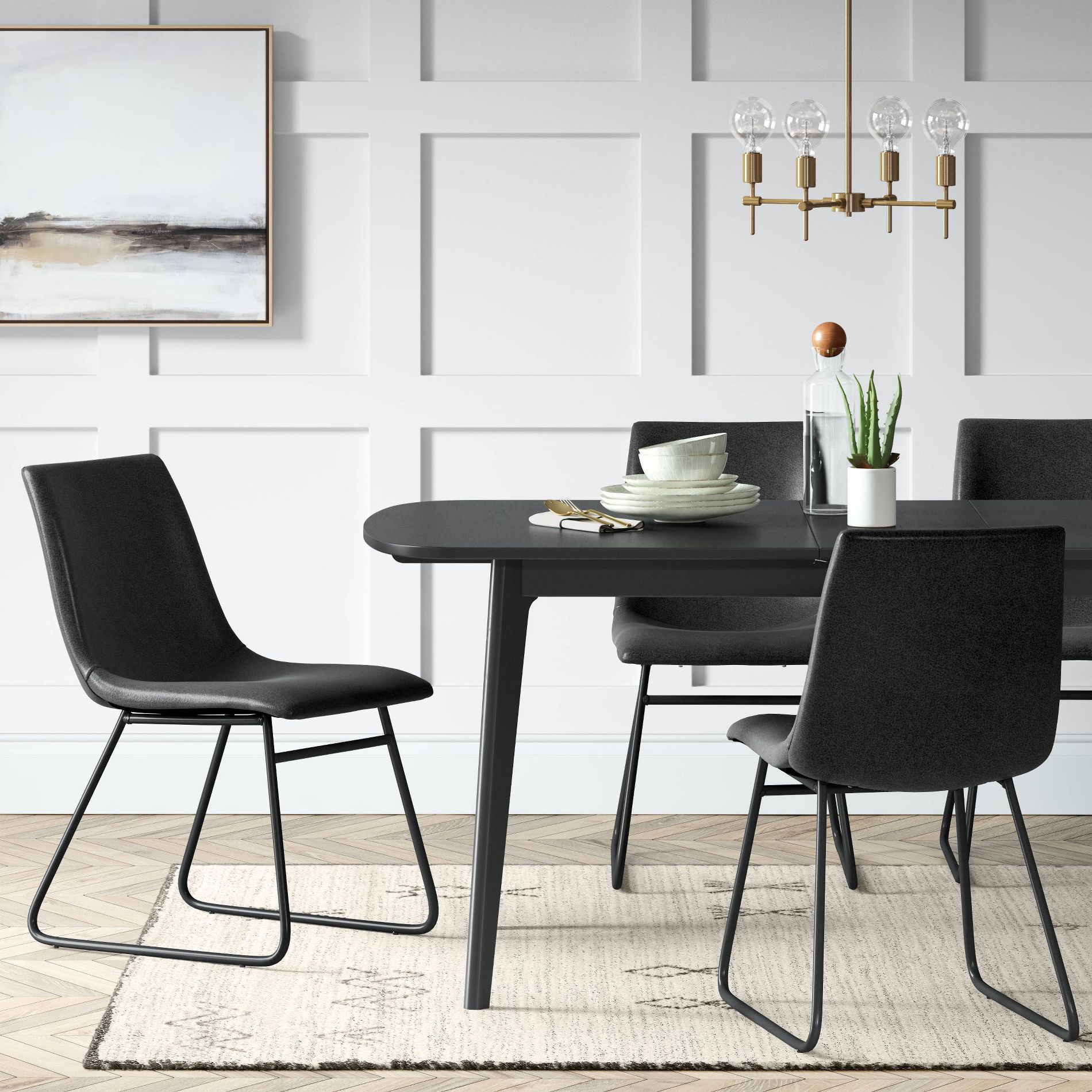 2pk Bowden Faux Leather Dining Chairs - Threshold™