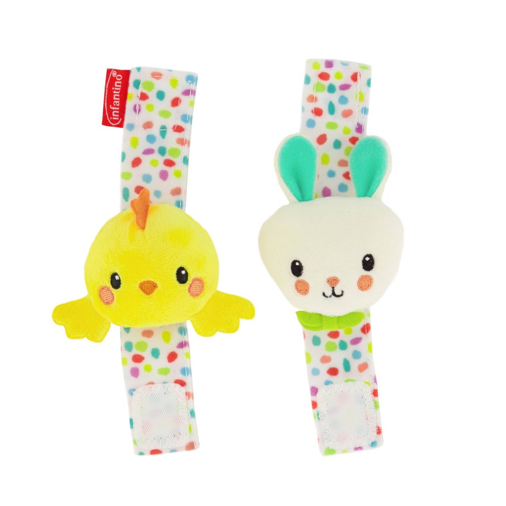 Infantino Go Gaga! Springtime Easter Wrist Rattles 8 pieces 