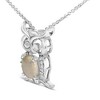 .925 Sterling Silver Created Opal and Sapphire Pendant Necklace - 4 of 4