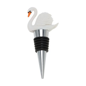 Unique Bargains Swan with Crown (Eyes Closed) Aluminum Alloy TPE White Black Silver Tone 1 Pc - 1 of 3