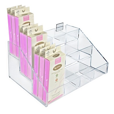 Clear Acrylic Three-Tier 12 Compartment Counter Display Rack