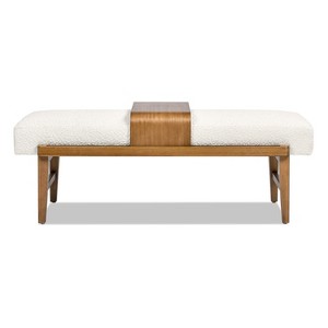 TiramisuBest Button Tufted Bed Bench - Upholstered with Arms & Solid Wood Legs, Black - 1 of 4