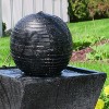 Sunnydaze Outdoor Black Ball Solar Powered Water Fountain With Backup ...