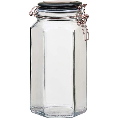 Amici Home Adler Collection Food Safe Hermetic Preserving Glass Canister With Lid & Clippers