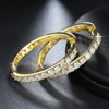 Hoop Earrings Gold Plated Clear Cubic Zirconia Womens Girl Ginger Lyne Collection - image 2 of 4