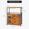 3-Tier Bar Cabinet with Detachable Wine Rack, Adjustable Shelves, Glass Holders, Buffet Sideboard for Dining Room Kitchen Living Room - 2 of 4