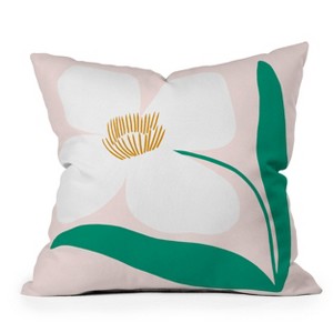 Deny Designs 20"x20" Maritza Lisa Single White Abstract Flower Square Indoor Throw Pillow - 1 of 4