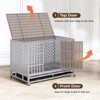 XBRIGH 48-Inch Heavy Duty Tin Dog Crate with Wheels, Sturdy Door Lock, Double Doors and Removable Tray Design - 2 of 4