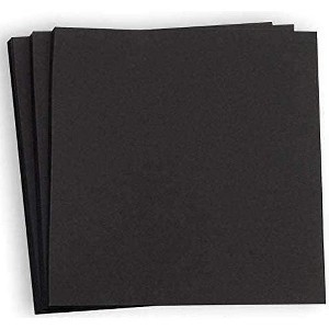 Hamilco Card Stock Scrapbook Paper 12x12 Black Colored 65lb Cardstock – 25 Pack - 1 of 4