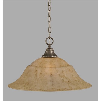 Toltec Lighting Any 1 - Light Pendant in  Brushed Nickel with 20" Italian Marble  Shade