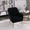 NicBex Teddy Fabric Accent Chair Comfy Armchair with Adjustable Metal Legs Lazy Single Chair for Living Room,Bedroom - 2 of 4