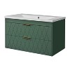 YOOCOZZ 30'' Wall Mounted Bathroom Vanity with Resin Sink and 2 Drawers-Green - 2 of 4