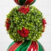 Nearly Natural 3' Pre-Lit Artificial Christmas Ornament Boxwood Topiary Tree with 70 Warm White LED Lights - 3 of 4