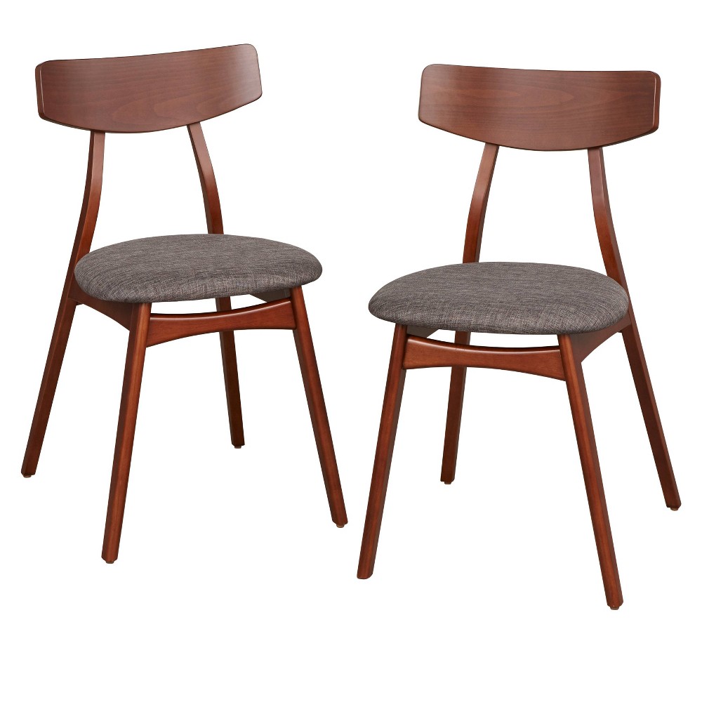 Set of 2 Archer Dining Chairs Walnut/Gray - Buylateral