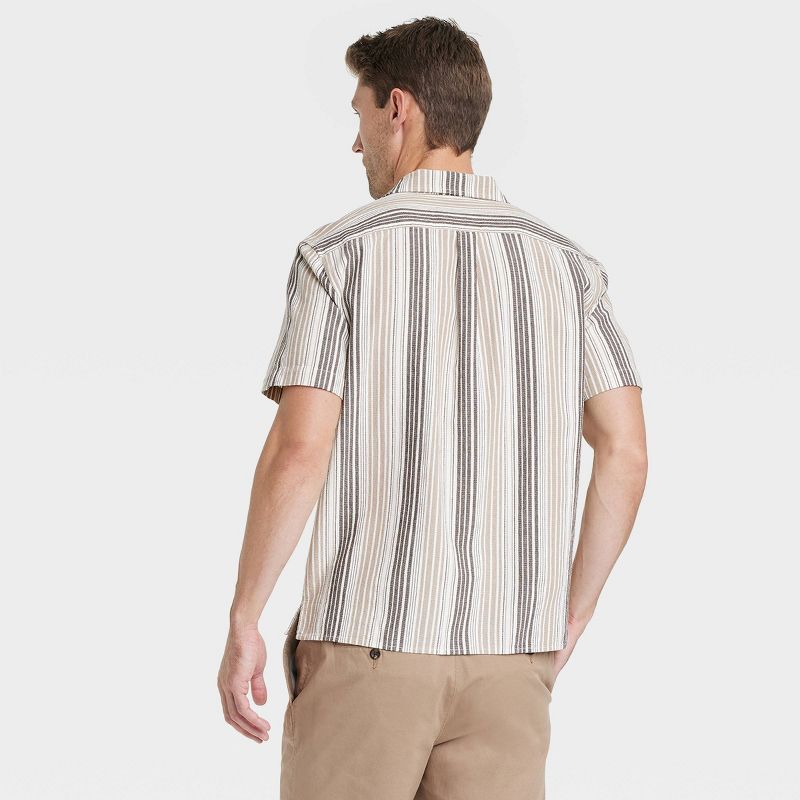 Men&#39;s Striped Short Sleeve Button-Down Shirt - Goodfellow &#38; Co&#8482;, 3 of 5
