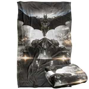 Kids' Batman Arkham Knight Poster Silky Touch Blanket White 36X58 - 1 of 4