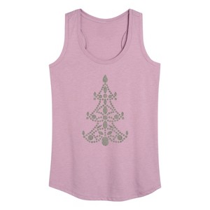 Women's - Instant Message - Christmas Jewel & Sparkle Tree Graphic Racerback Tank - 1 of 4