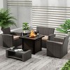 WestinTrends 4 Piece Conversation Outdoor Patio Sofa Set with Square Fire Pit Table - 2 of 4