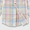 Boys' Adaptive Long Sleeve Plaid Woven Top - Cat & Jack™ Pink/Cream - image 4 of 4