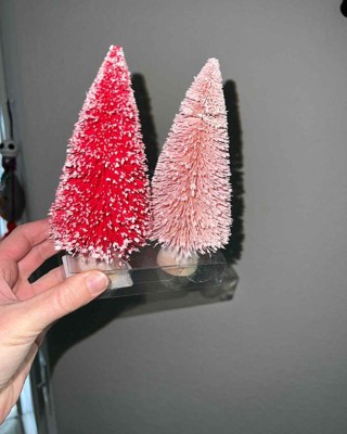 6pc Sisal Christmas Bottle Brush Tree Set - Wondershop™ Assorted Red