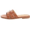 bebe Women's Slide Sandals - Slip-On Comfort with Rhinestone, Pearl, and Logo Embellished Straps - Casual Flat Sandals - 3 of 4