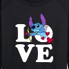 Women's - Lilo and Stitch - Love Cupid Stitch Lightweight French Terry Wide Neck Long Sleeve Graphic Shirt - 2 of 4