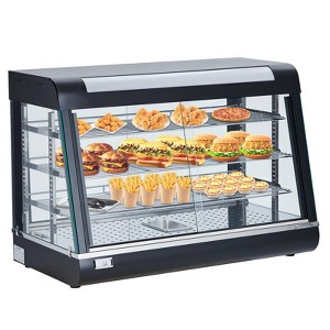 Commercial Food Warmer, Food Warmer Display – 3 Tiers Pizza Warmer with 3D Heating, 3-Color Lighting, Temp Control & Sliding Glass Door for Buffet - 1 of 4