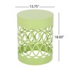 Iron Cut Design Outdoor End Tables, Modern Cylindrical Patio End Table, Outdoor Side Table with Overlapping Circle Pattern -Christopher Knight Home - 3 of 4