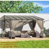 ALAULM Wall Mount Gazebo Outdoor Pergola, Hardtop Lean to Gazebo Canopy Awnings with Sloped Roof and Sturdy Steel Frame, for Patio, Deck, Backyard - 4 of 4