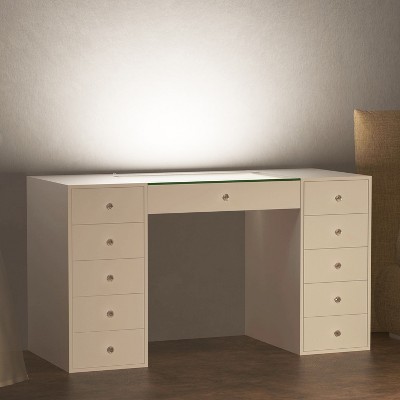 VANITII 11-Drawer Makeup Vanities With Mirror Charging Station Dressers Bedroom Furniture