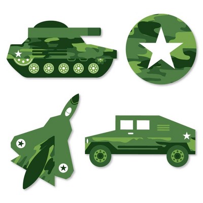 Big Dot of Happiness Camo Hero - DIY Shaped Army Military Camouflage Party Cut-Outs - 24 Count