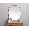 Elegant Lighting 30x36 Inch Oval Mirror, Brass Frame – Ideal for Transitional Style Bathrooms or Halls - 4 of 4