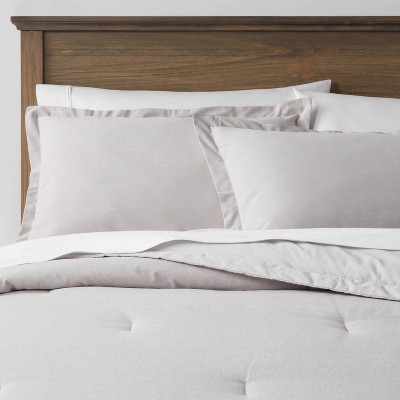 King Cotton Linen Chambray Comforter & Sham Set Gray - Threshold™